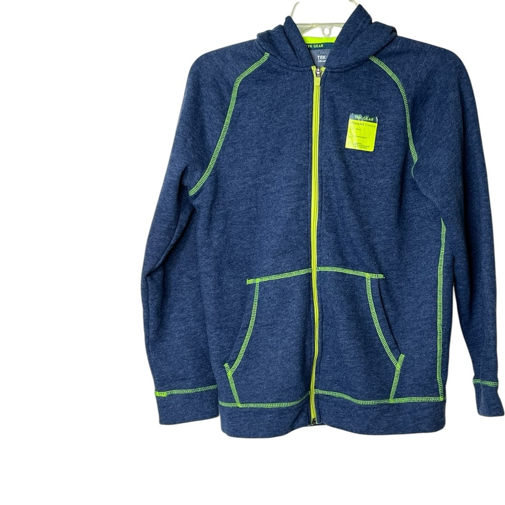Tek Gear Ultrasoft Fleece Womens Large Full Zip Blue Hoodie With Front‎ Pocket